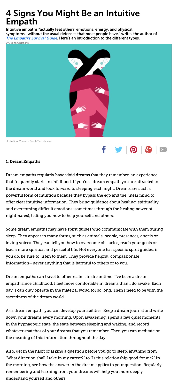 Oprah.com: Four Signs You Might Be an Intuitive Empath