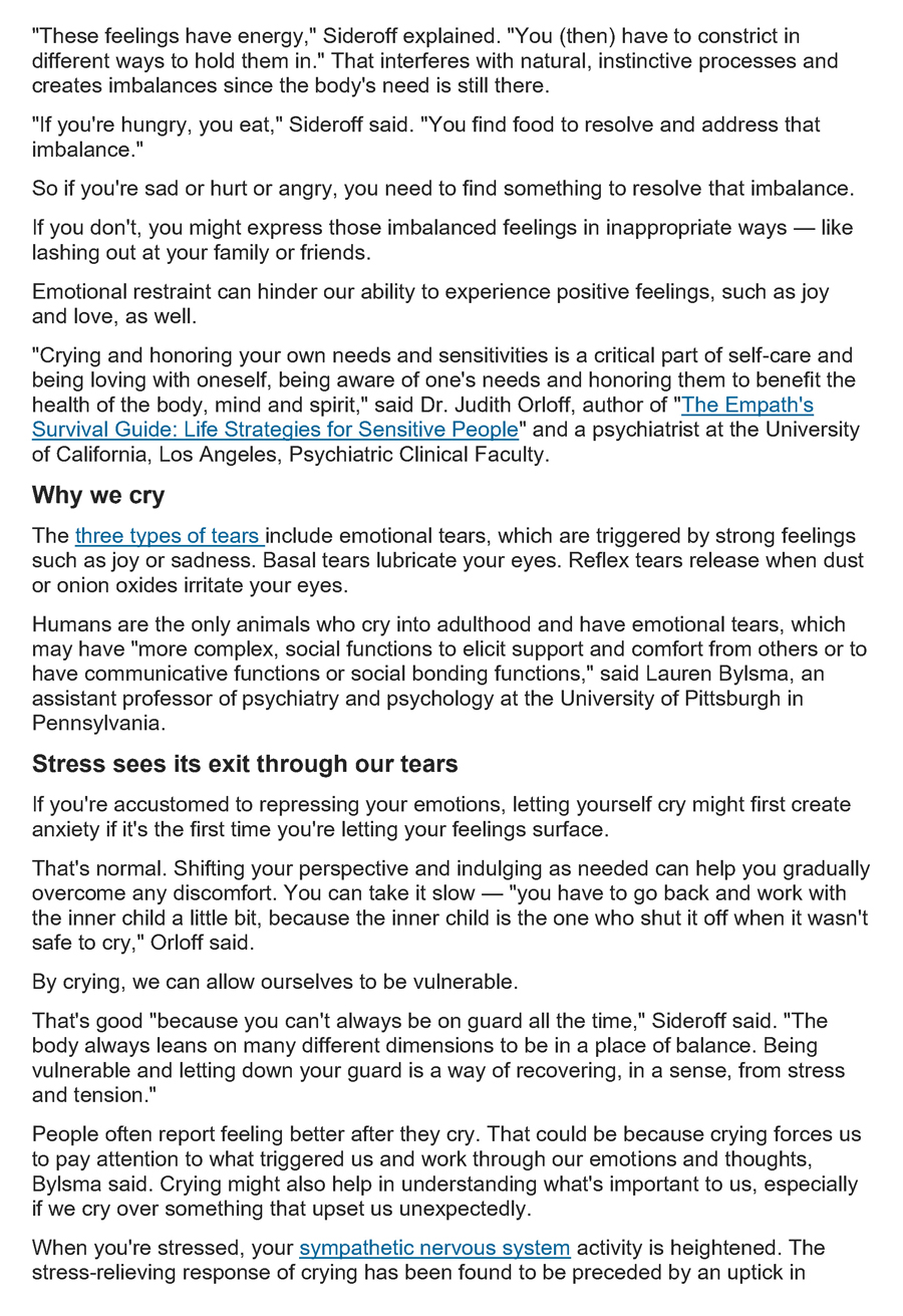 Why Emotional Tears Are Different 