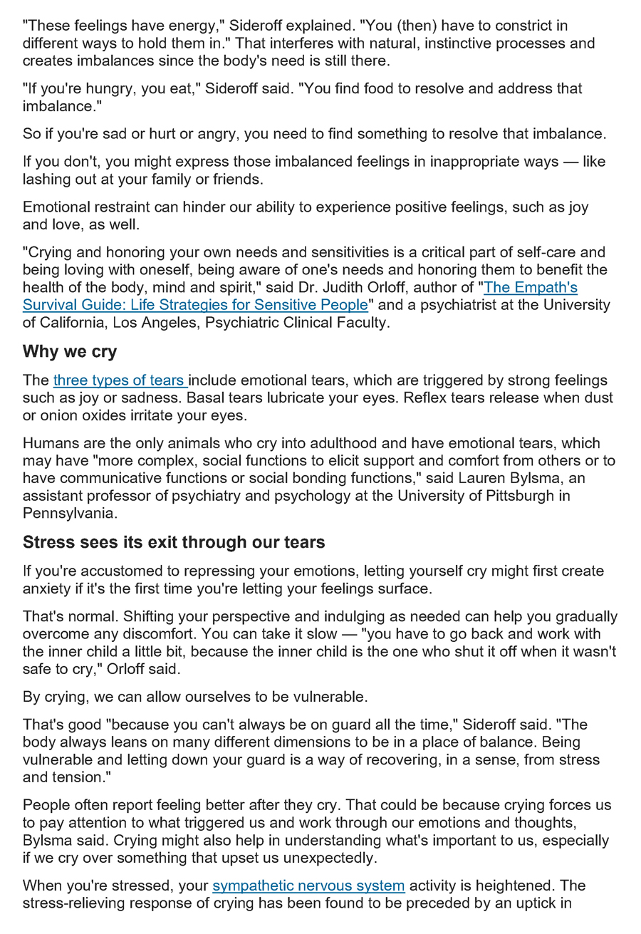 The Healing Power of Tears - Judith Orloff MD