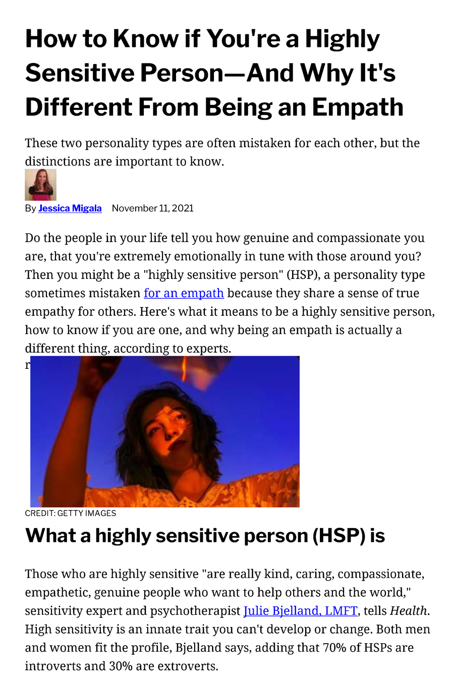 Health Magazine How To Know If Youre A Highly Sensitive Person Judith Orloff Md 